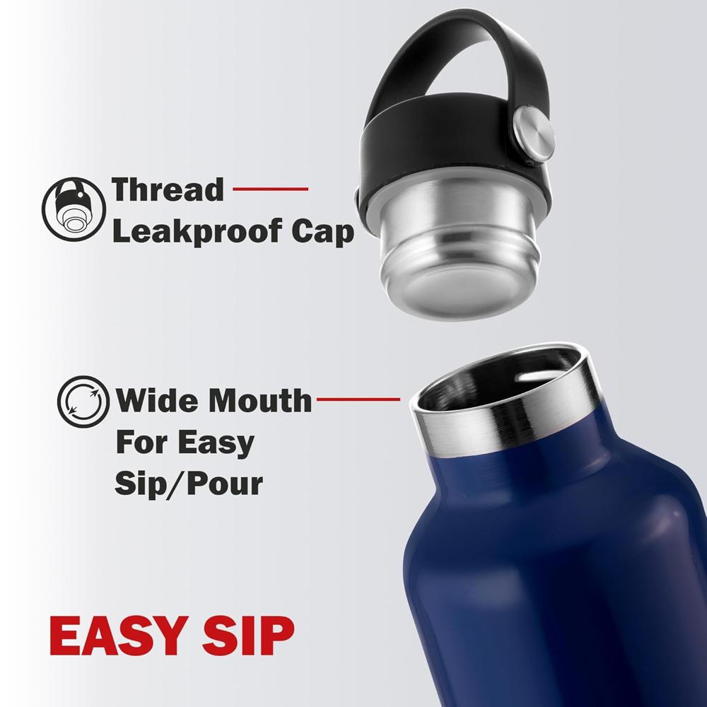 Cello Aqua Bliss Thermosteel Insulated Water Bottle, 600ml, Blue | 24 Hours Hot and Cold Flask | Leak Proof | Office Bottle | Sports | Home | Kitchen | Hiking | Treking | Travel