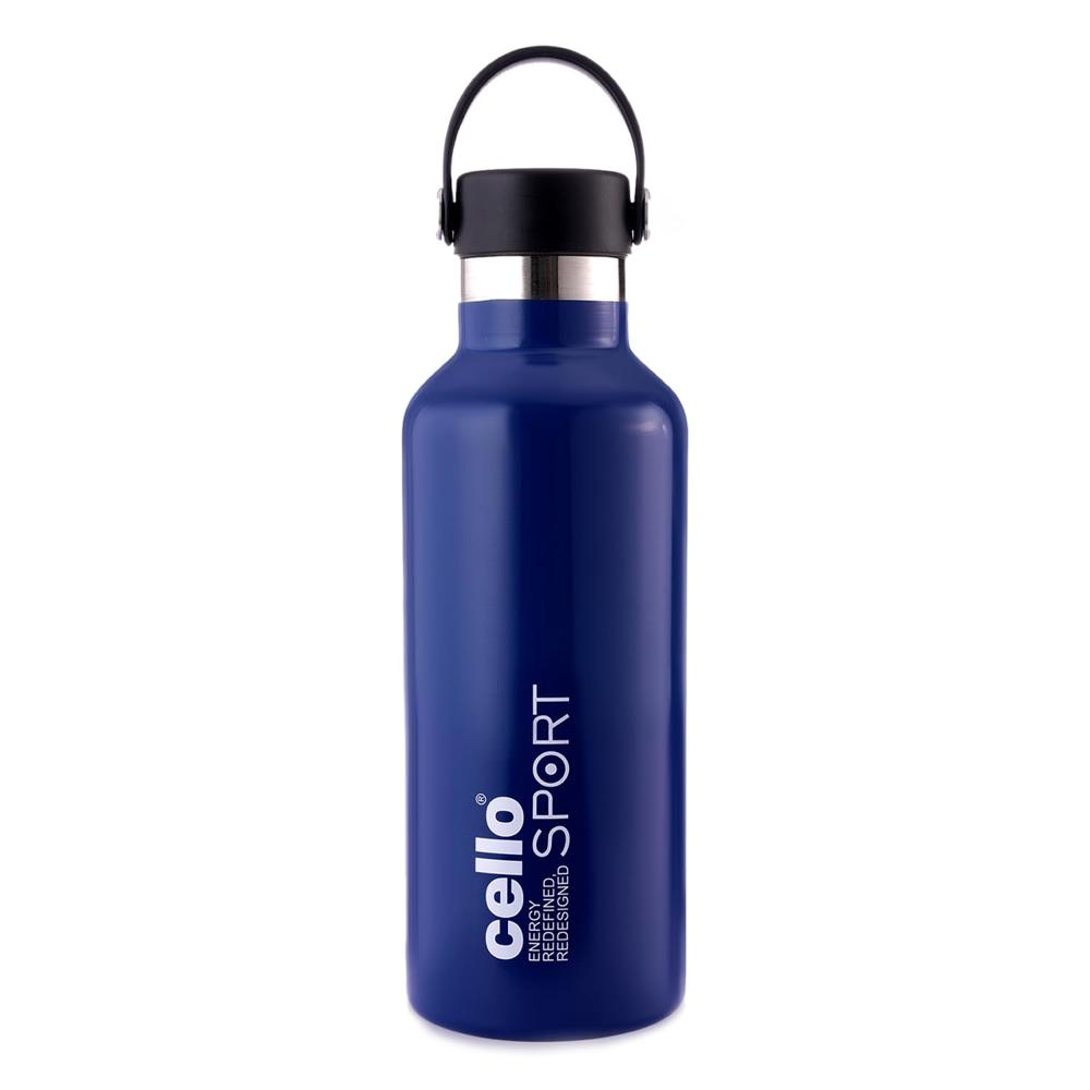 CELLO Aqua Bliss Thermosteel Insulated Water Bottle, 800ml, Blue | 24 Hours Hot and Cold Flask | Leak Proof | Office Bottle | Sports | Home | Kitchen | Hiking | Treking | Travel