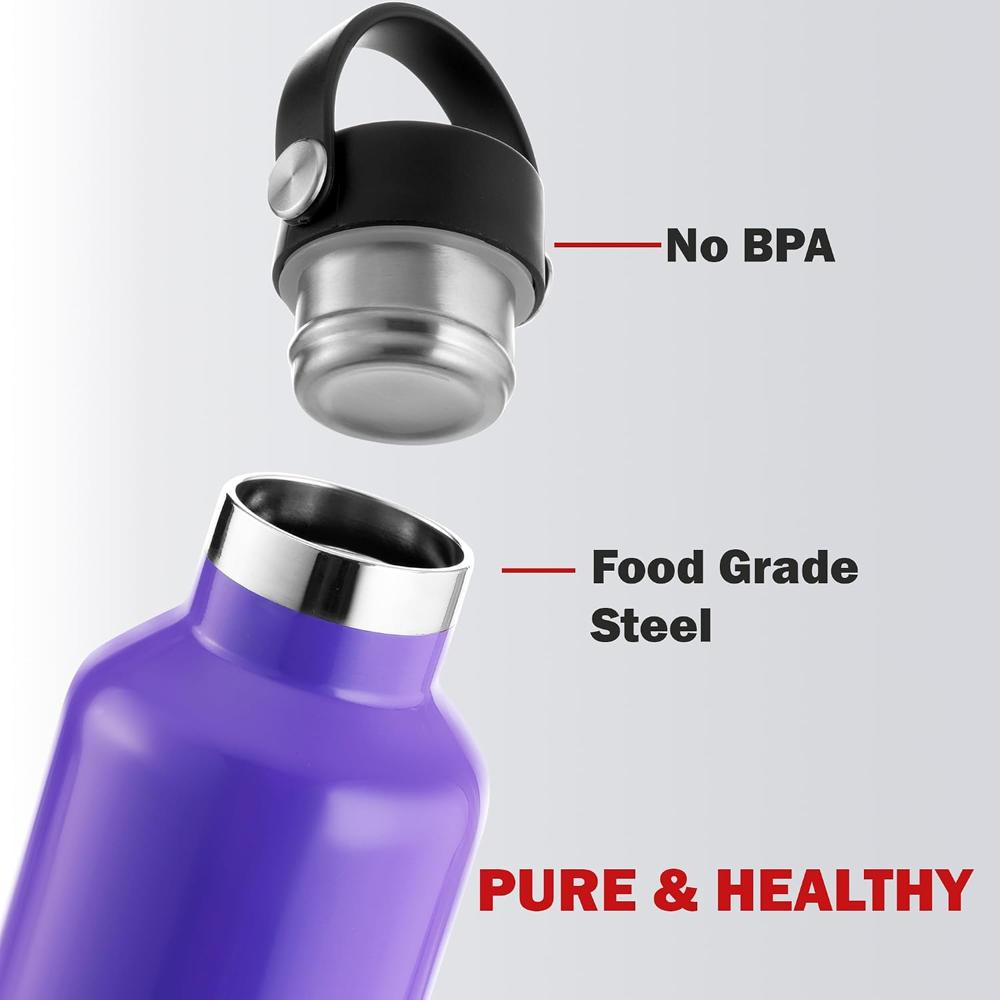 Cello Aqua Bliss Thermosteel Insulated Water Bottle, 1100ml, Purple | 24 Hours Hot & Cold Flask | Leak Proof | Office Bottle | Sports | Home | Kitchen | Hiking | Treking |Travel