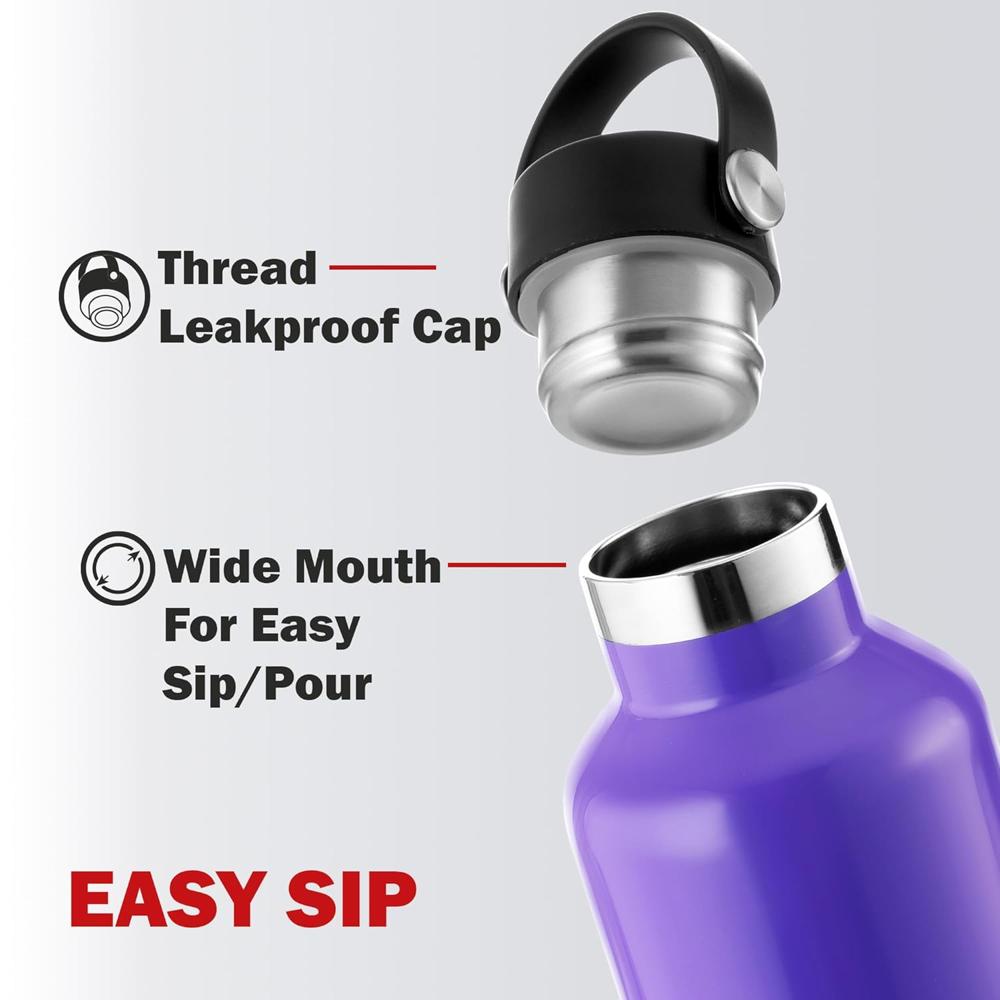 Cello Aqua Bliss Thermosteel Insulated Water Bottle, 1100ml, Purple | 24 Hours Hot & Cold Flask | Leak Proof | Office Bottle | Sports | Home | Kitchen | Hiking | Treking |Travel