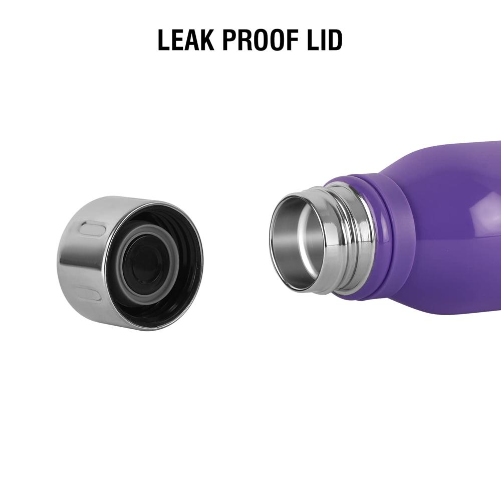 Cello Bentley Stainless Steel Flask, 800ml, Purple | 24 Hours Hot and Cold Thermoflask | Leak Proof & Screw Top Lid | Ideal for Office, Gym, Home, Kitchen, Hiking, Trekking, Travel Bottle