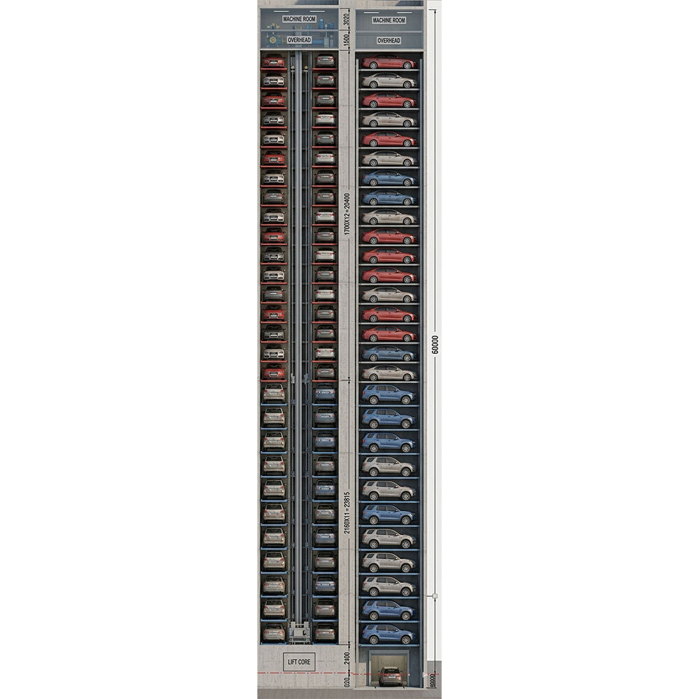 Indoor Tower Car Parking Systems (RCC + Bracket