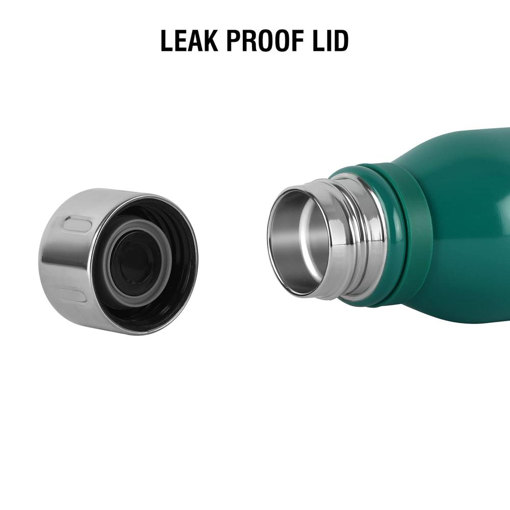 Cello Bentley Vacuum Insulated Thermosteel Water Bottle 1100ml, Green | 24 Hrs Hot & Cold, Leak Proof Lid, ISI Certified | Double Walled Vacuum Insulated Flask Bottle for Office, Gym, School & Travel