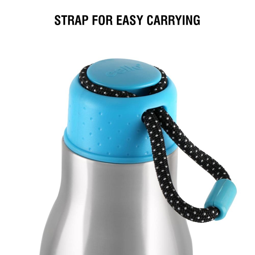 Cello Alexia Insulated Flask | Hot and Cold Stainless Steel Water Bottle | Double Walled Carry Flask for Travel, Home, Office, School | 800 ml, Blue