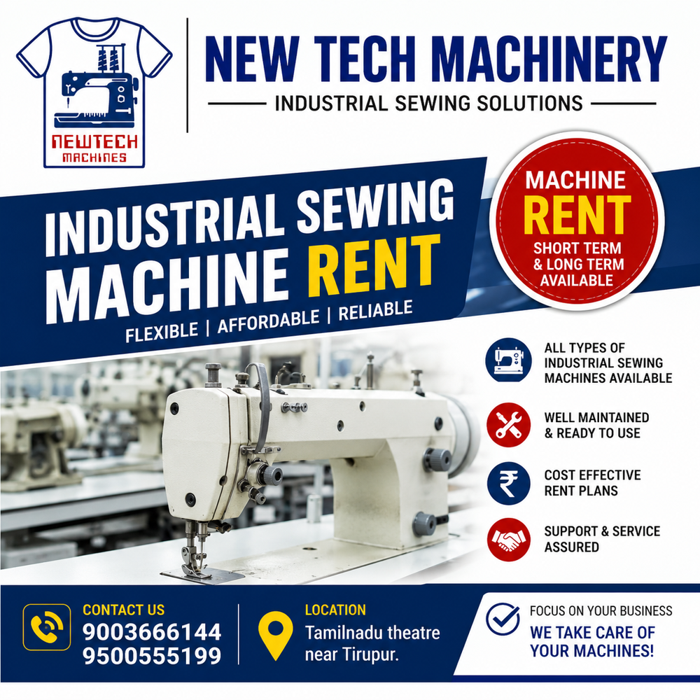 INDUSTRIAL SEWING MACHINE FOR RENT
