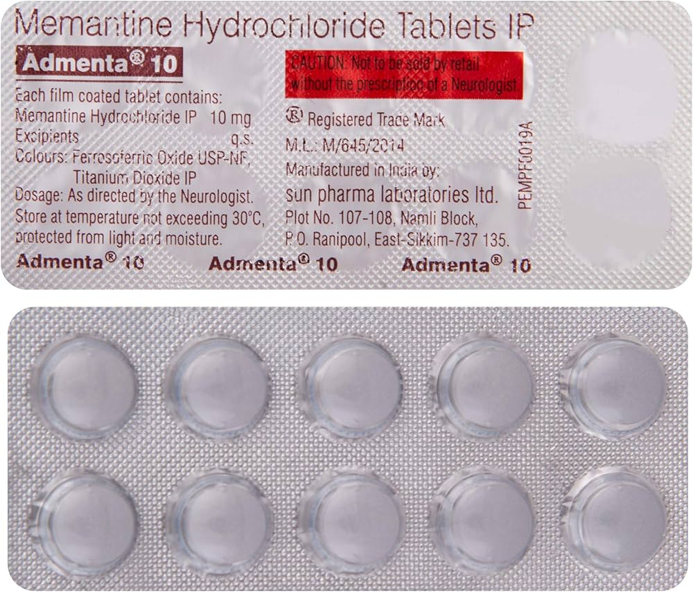 Admenta 10mg Tablet - Ingredients: Memantine Hydrochloride