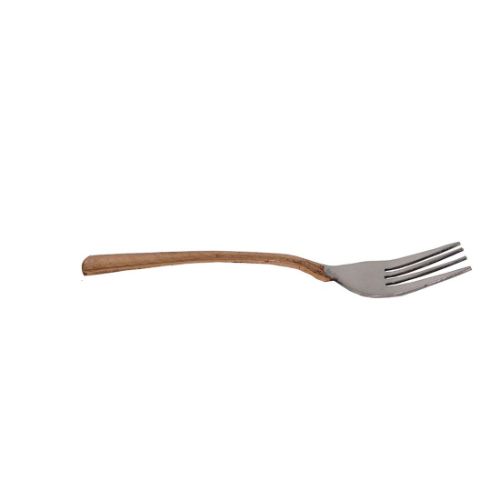 Two-Tone Stainless Steel and Copper-Plated Cutlery Dinner Fork with Bamboo Design Handle.