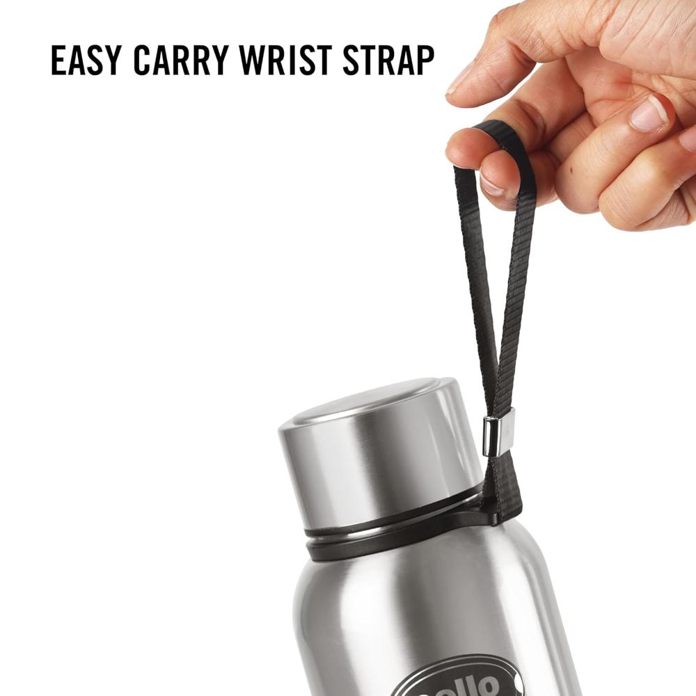 Cello Kent 550 Insulated Stainless Steel Flask 550 ml Silver | Double Wall, Vacuum Insulated, 24 Hrs Hot & Cold | Leakproof, Rust Proof Hot Water Flask for Office, Gym, Travel, Picnic & Daily Use