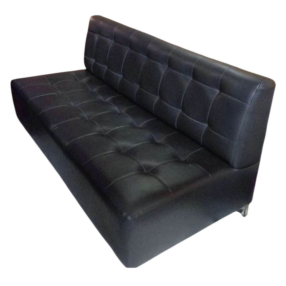 Modern Black Leatherette Sofa