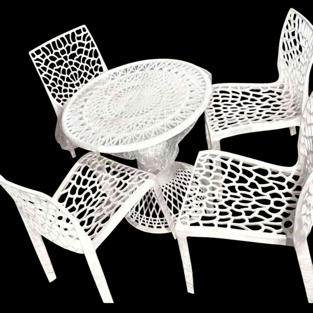 White Crystal Garden Furniture Set