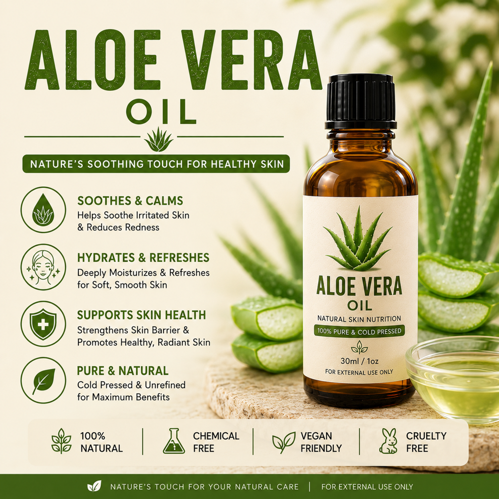 Aloe Vera Cold Pressed Oil - 99% Pure, Pale Yellow to Greenish, 100 ml-1 L | Hypoallergenic, Paraben Free, Non-Sticky, Cruelty Free