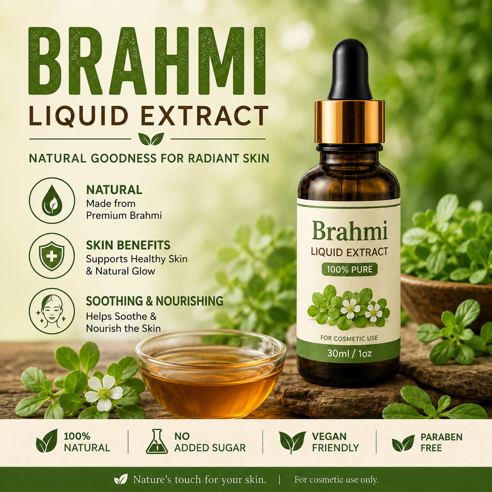 Brahmi Liquid Extract - Bacopa Monnieri Water Soluble 99% Purity | Non-GMO No Additives Pharmaceutical Grade