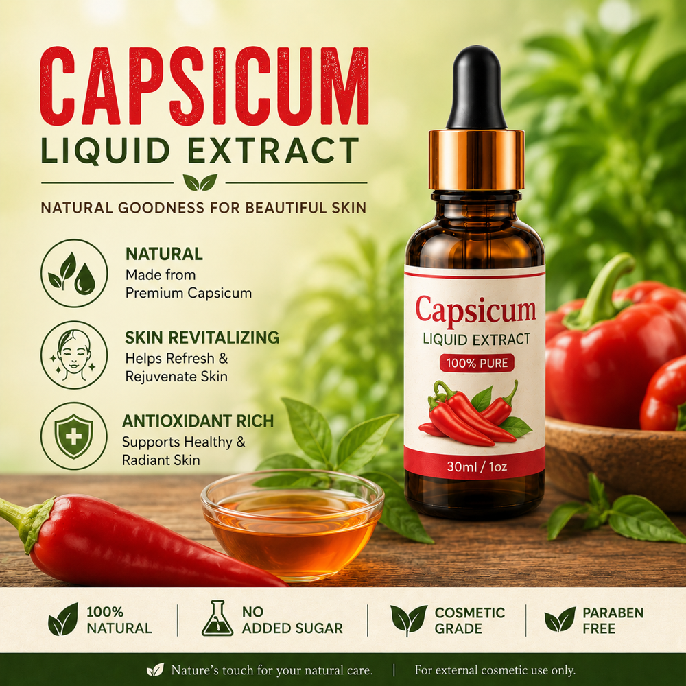 Capsicum Liquid Extract - Pure Capsicum Annuum Reddish Orange Solvent & Cold Pressed | Highly Concentrated Non-GMO Allergen-Free