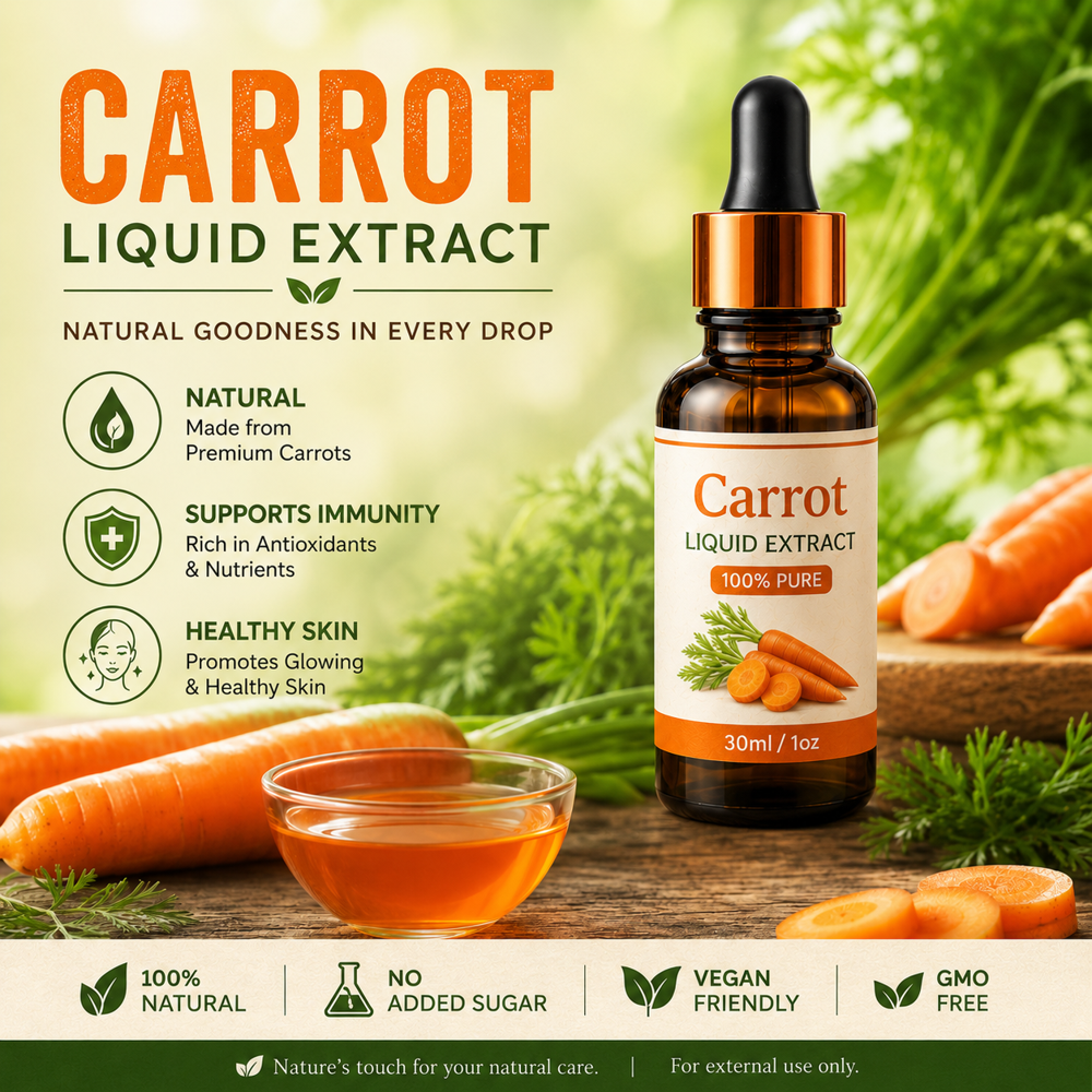 Carrot Liquid Extract - 99% Pure Carrot Root Extract Cold Pressed / Solvent Extraction Orange Liquid Beta-Carotene Rich