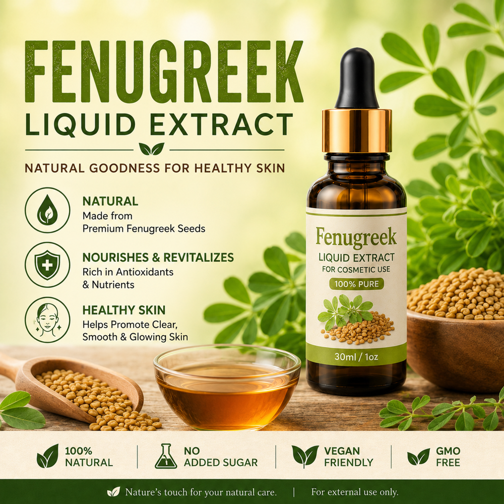 Fenugreek Liquid Extract - 99% Purity, Brownish Amber Liquid, Medium Viscosity | Natural, Gluten-Free, Non-GMO, Preservative-Free