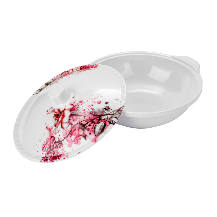 New Donga With Lid - Glossy White Finish, Printed Design | High-quality Material Ensuring Durability And Appeal