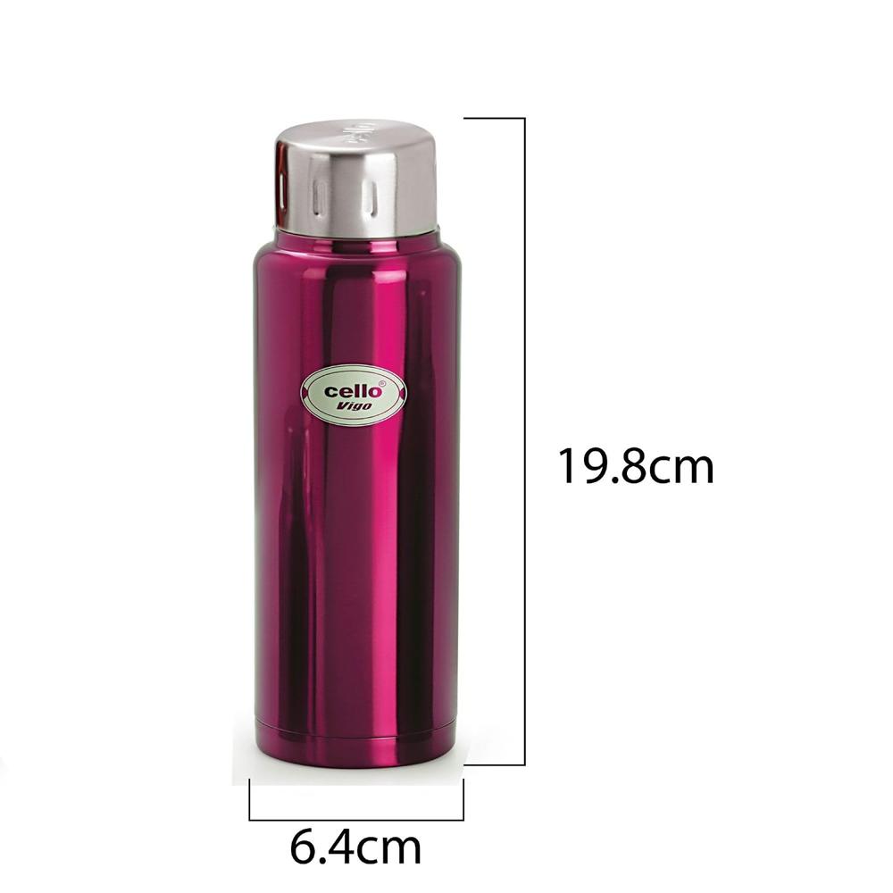 Cello Vigo Stainless Steel Flask, Double walled, 350 ml, Pink