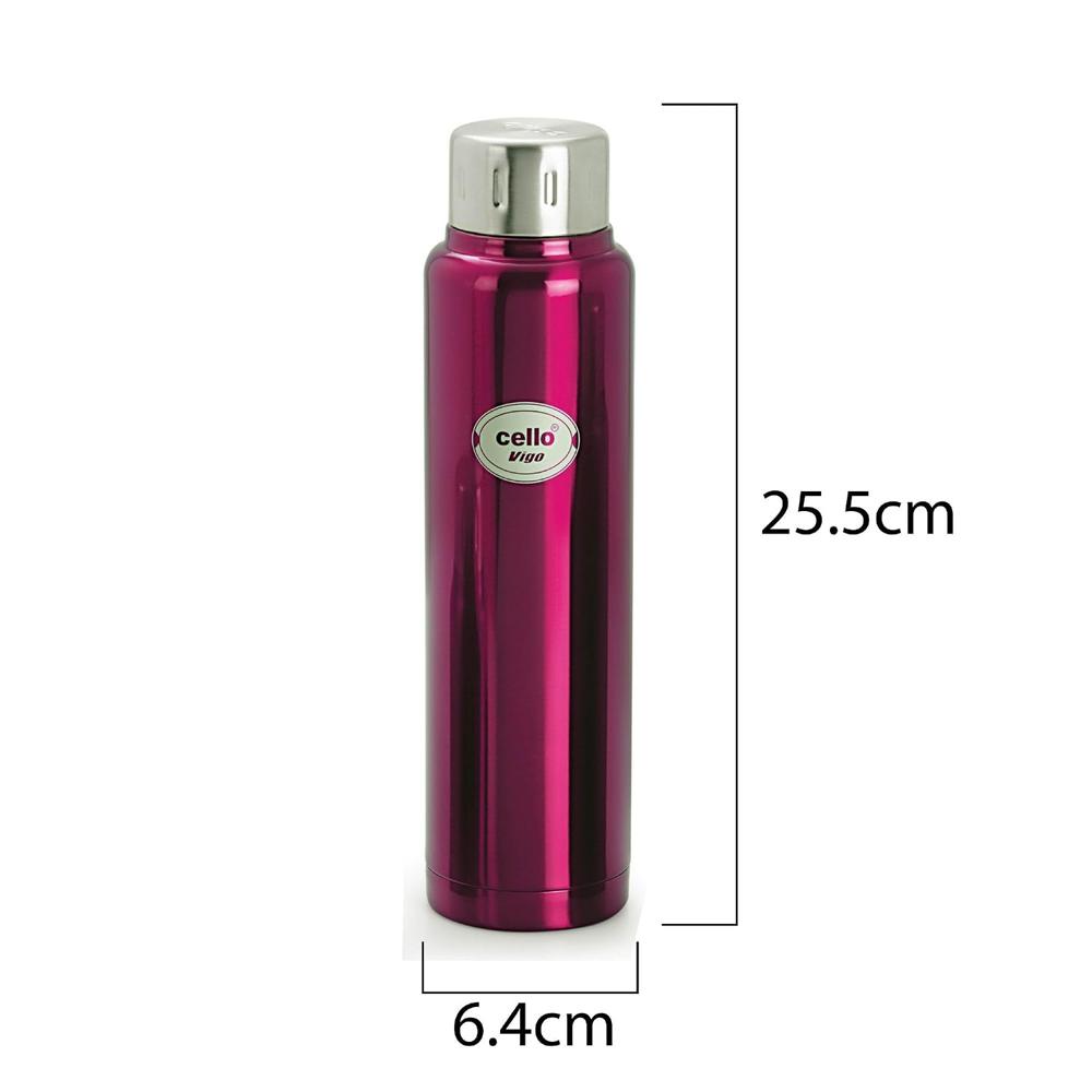 Cello Vigo Stainless Steel Flask, Double walled, 500 ml, Pink