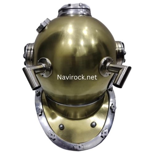 Vintage Brass & Chrome Diver Helmet US Navy Mark V Style Solid Brass Diving Helmet Maritime Nautical Home & Office Decor