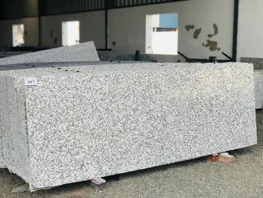 White Granite - Slabs 2400x1200 mm, White with Grey Black Specks | Compressive Strength 1800-2100 kg/cm2, Polished Honed Leather Finish