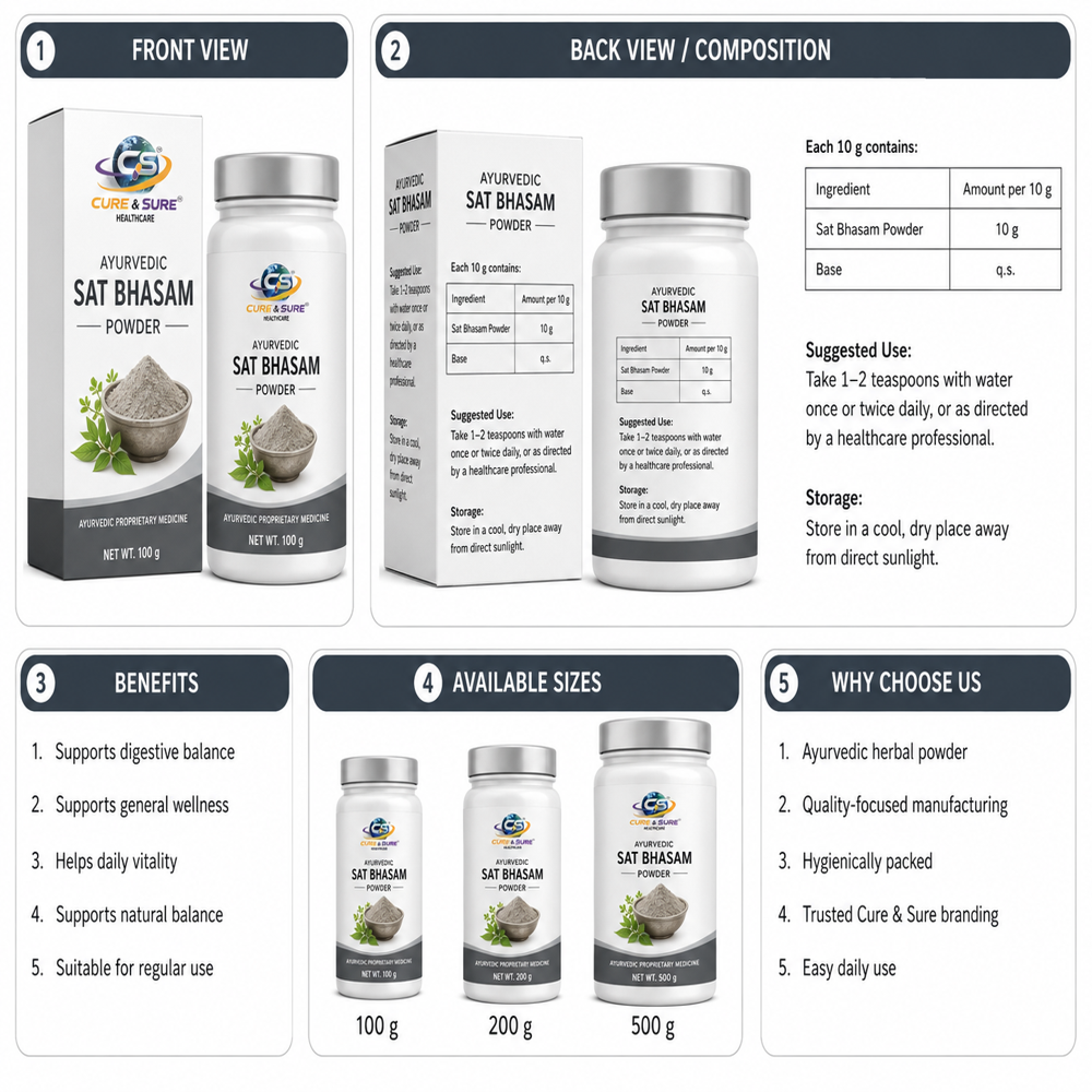 Ayurvedic Sat Bhasam Powder Third Party Manufacturing
