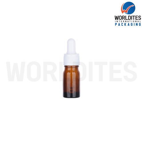 5ML Amber Glass Dropper Bottle With 18mm Sleeve And Tube