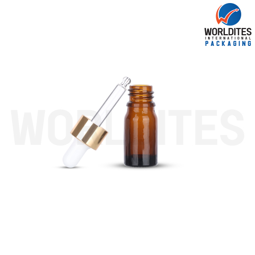 5ML Amber Glass Dropper Bottle With 18mm Sleeve And Tube