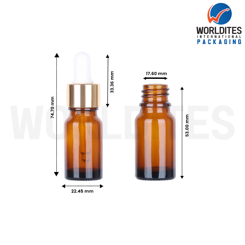 10ML Amber Glass Dropper Bottle With 18mm  Sleeve And Tube