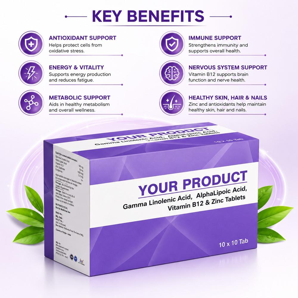 Gamma Linolenic Acid , Alpha Lipoic Acid, Vitamin B12 & Zinc Tablets