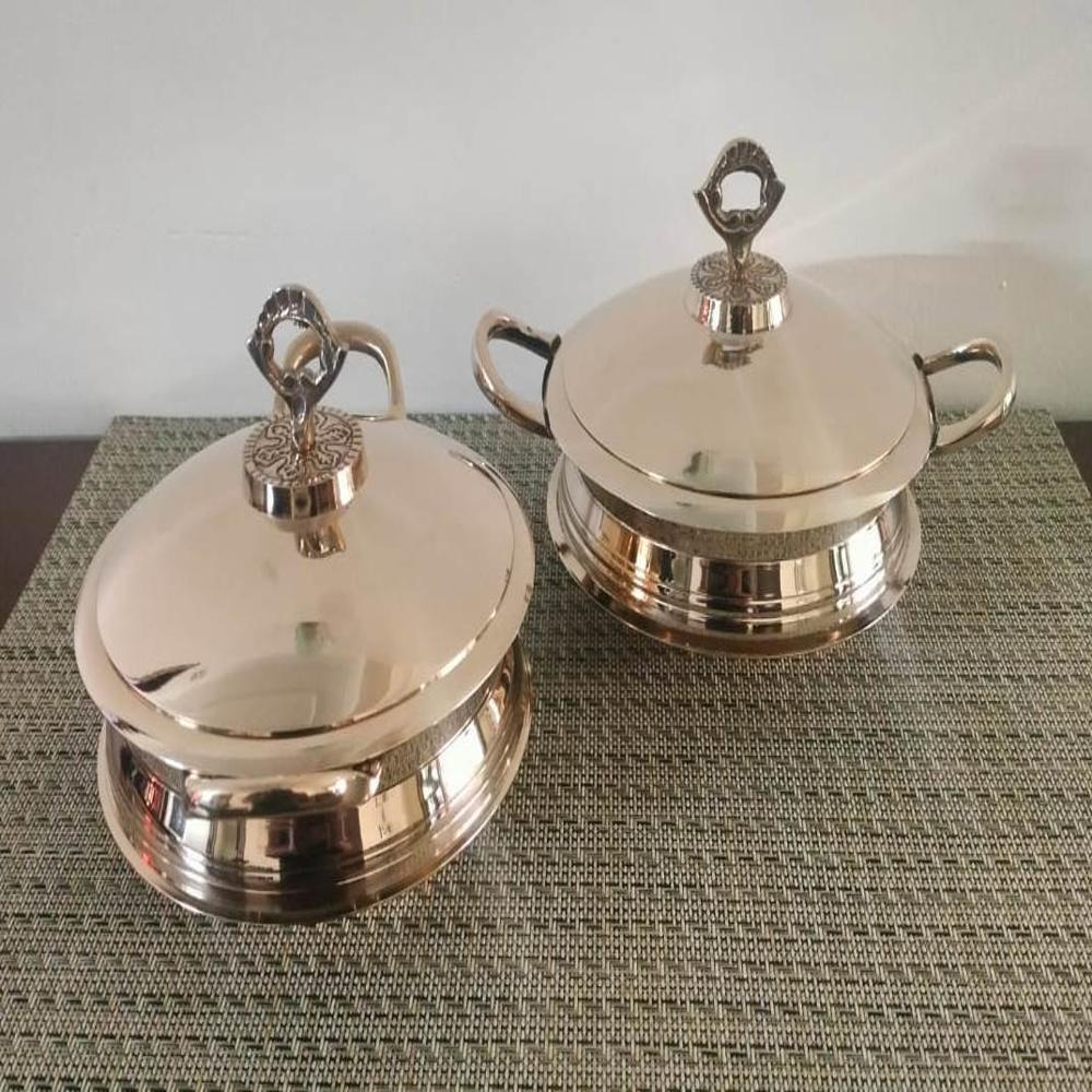 SERVING HANDI LID La Coppera Pure Bronze Metal Polish Finish Serving Handi with Lid