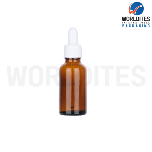 30ML Amber Glass Dropper Bottle With 18mm Sleeve And Tube