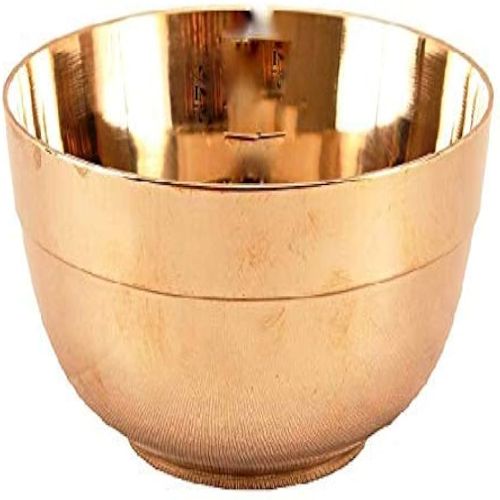 Handcrafted Pure Copper Hammered Restaurant-Style Finger Bowl and Soup Katori Set with Matching Underliner Plate