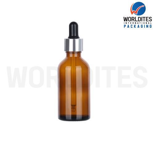 50ML Amber Glass Dropper Bottle With 18mm Sleeve And Tube