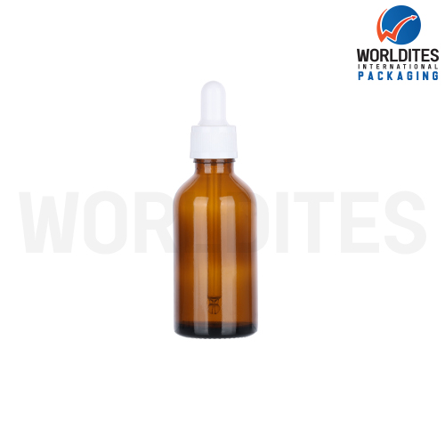 50ML Amber Glass Dropper Bottle With 18mm Sleeve And Tube
