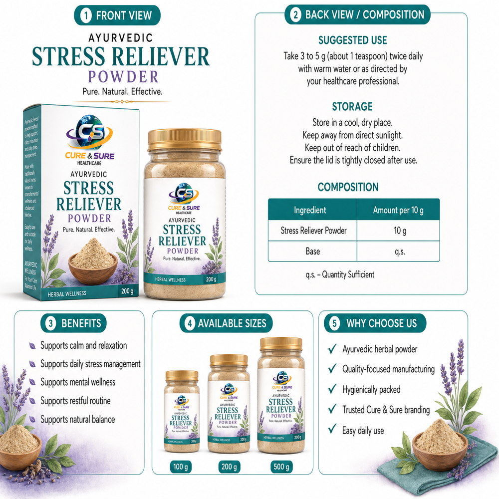 Ayurvedic Stress Reliever Powder Third Party Manufacturing