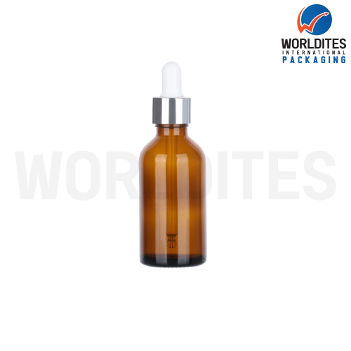 50ML Amber Glass Dropper Bottle With 18mm Sleeve And Tube