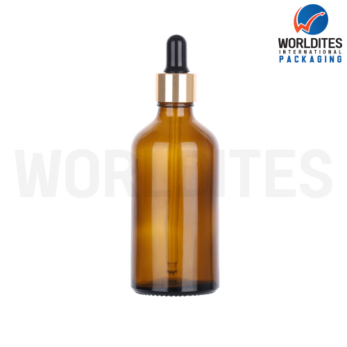 100ML Amber Glass Dropper Bottle With 18mm Sleeve And Tube