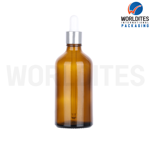 100ML Amber Glass Dropper Bottle With 18mm Sleeve And Tube