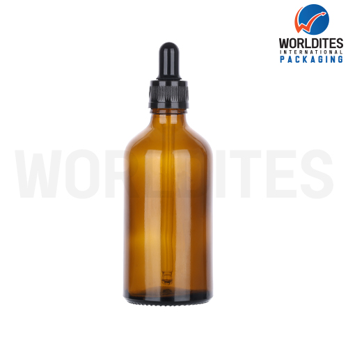 100ML Amber Glass Dropper Bottle With 18mm Sleeve And Tube