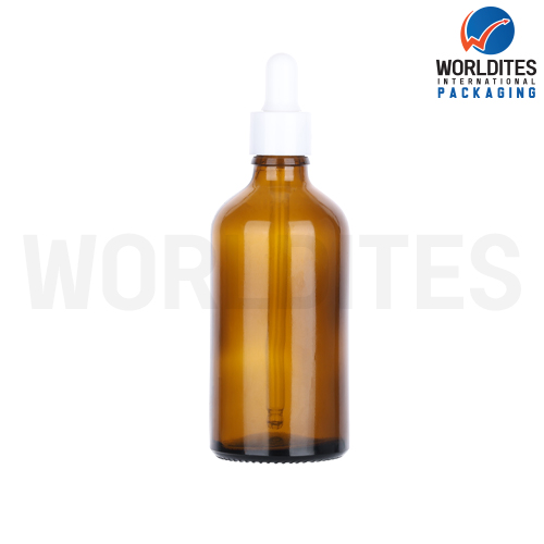100ML Amber Glass Dropper Bottle With 18mm Sleeve And Tube