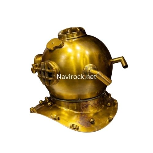 Vintage Solid Brass Diver Helmet  US Navy Mark V Style Maritime Deep Sea Diving Helmet Collectible Nautical Home & Office Decor