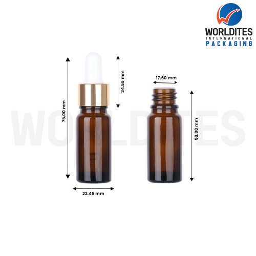 15ML Amber Glass Dropper Bottle With 18mm Sleeve And Tube