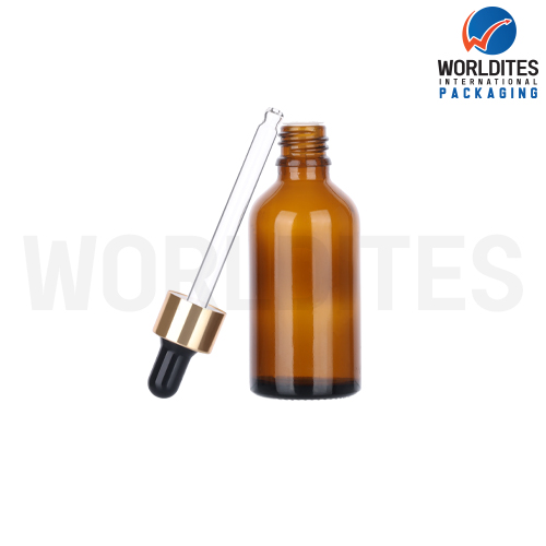 50ML Amber Glass Dropper Bottle With 18mm Sleeve And Tube