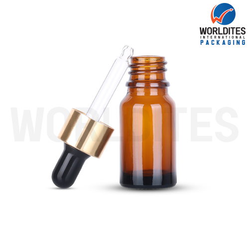 10ML Amber Glass Dropper Bottle With 18mm Sleeve And Tube