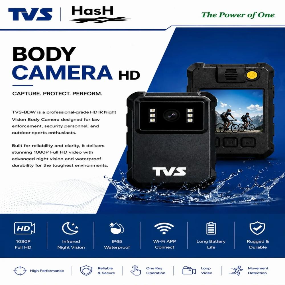 Body Worn Camera (offline) - Lightweight Compact Black, 12mp Full Hd 1080p, Wide-angle Lens, Night Vision, Waterproof, Motion Detection, Usb Rechargeable