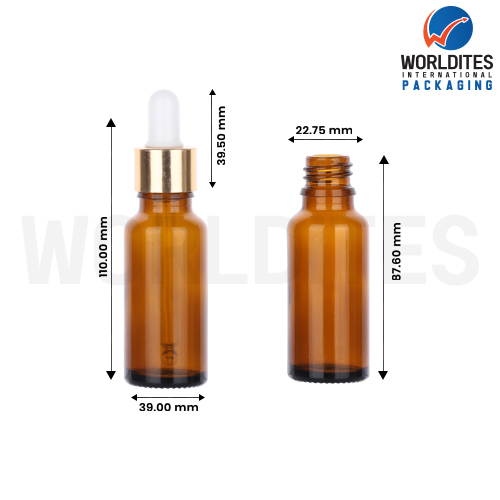 20Amber Glass Dropper Bottle With 18mm Sleeve And Tube