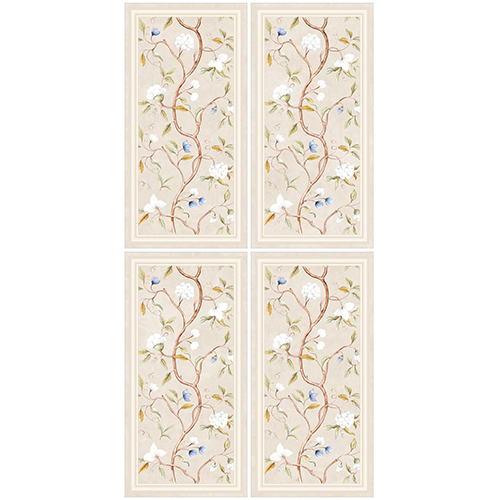 600x1200 MM Denim Cream Frame Blossom Surface Textured Tile