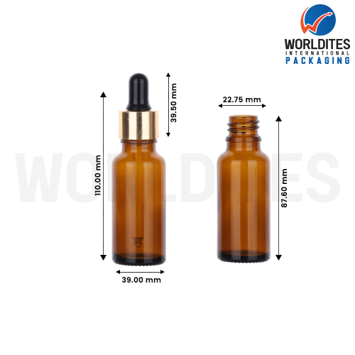 20Amber Glass Dropper Bottle With 18mm Sleeve And Tube