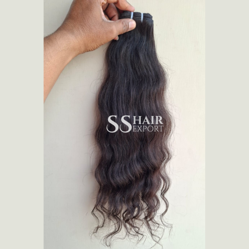 Wholesaler Indian Temple Human Hair Extensions Natural Wavy Weft Bundles