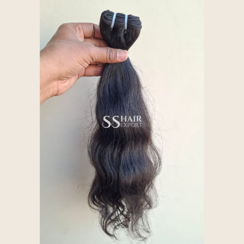 Wholesaler Indian Temple Human Hair Extensions Natural Wavy Weft Bundles